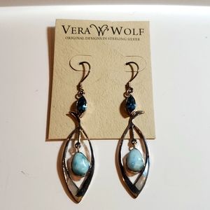 Earrings  Laramar and topaz Sterling silver By Vera Wolf